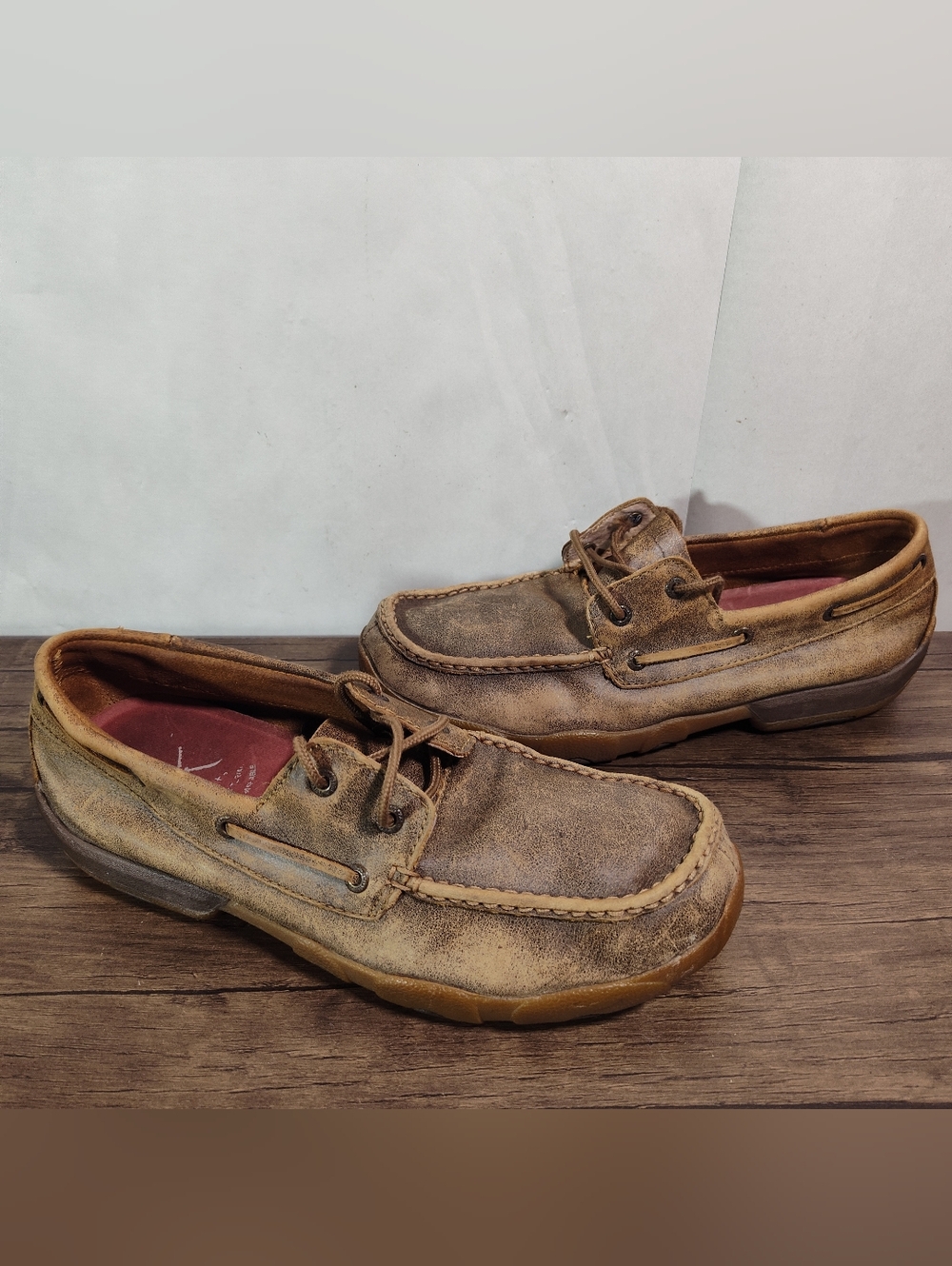 Twisted Boots Leather Moccasin Toe Chukka Casual Shoes 8 .5 M Hipster Brown